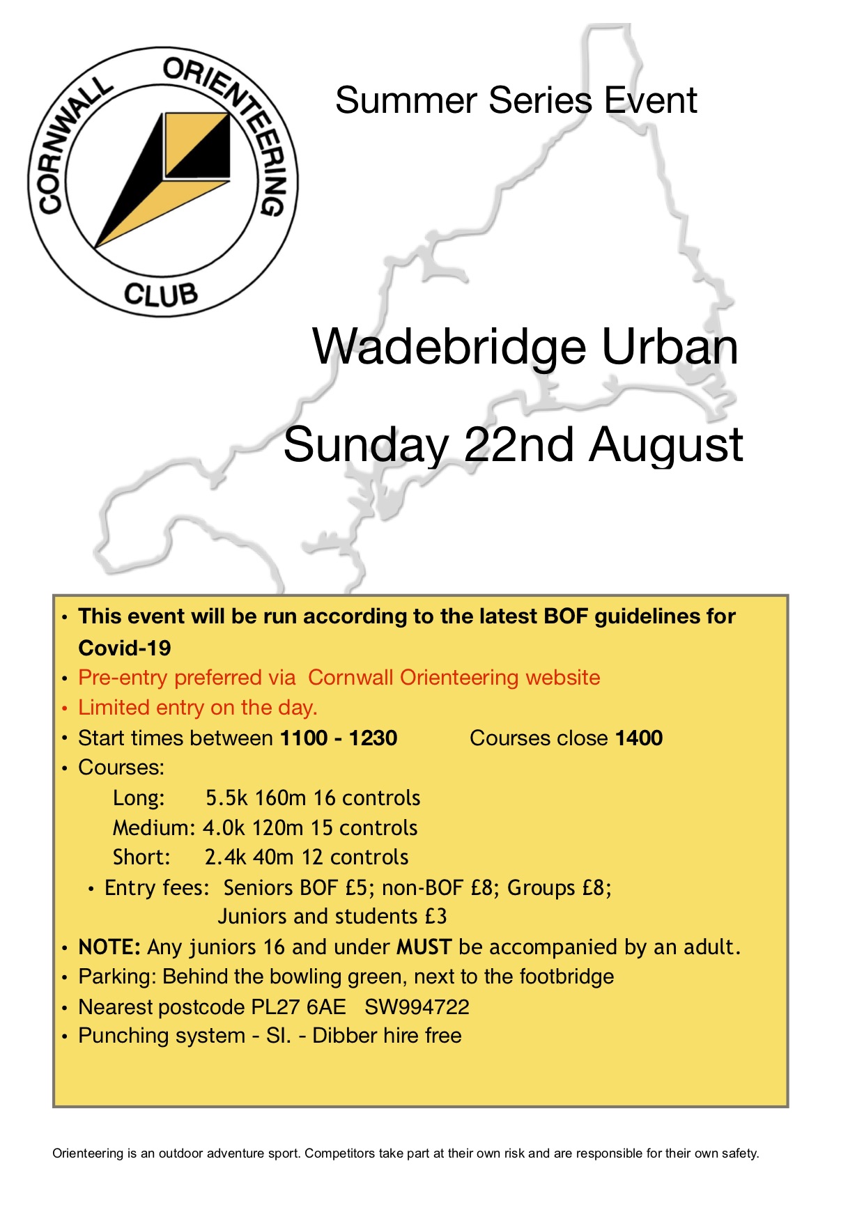 Flyer for Wadebridge event