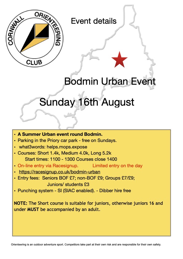 flyer for Bodmin event 2026