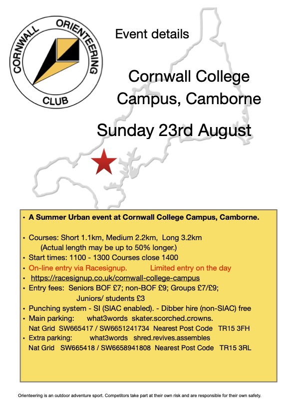 flyer for Cornwall College event