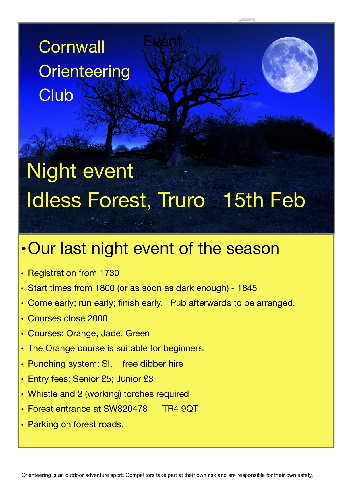 Flyer for Idless night event 2020